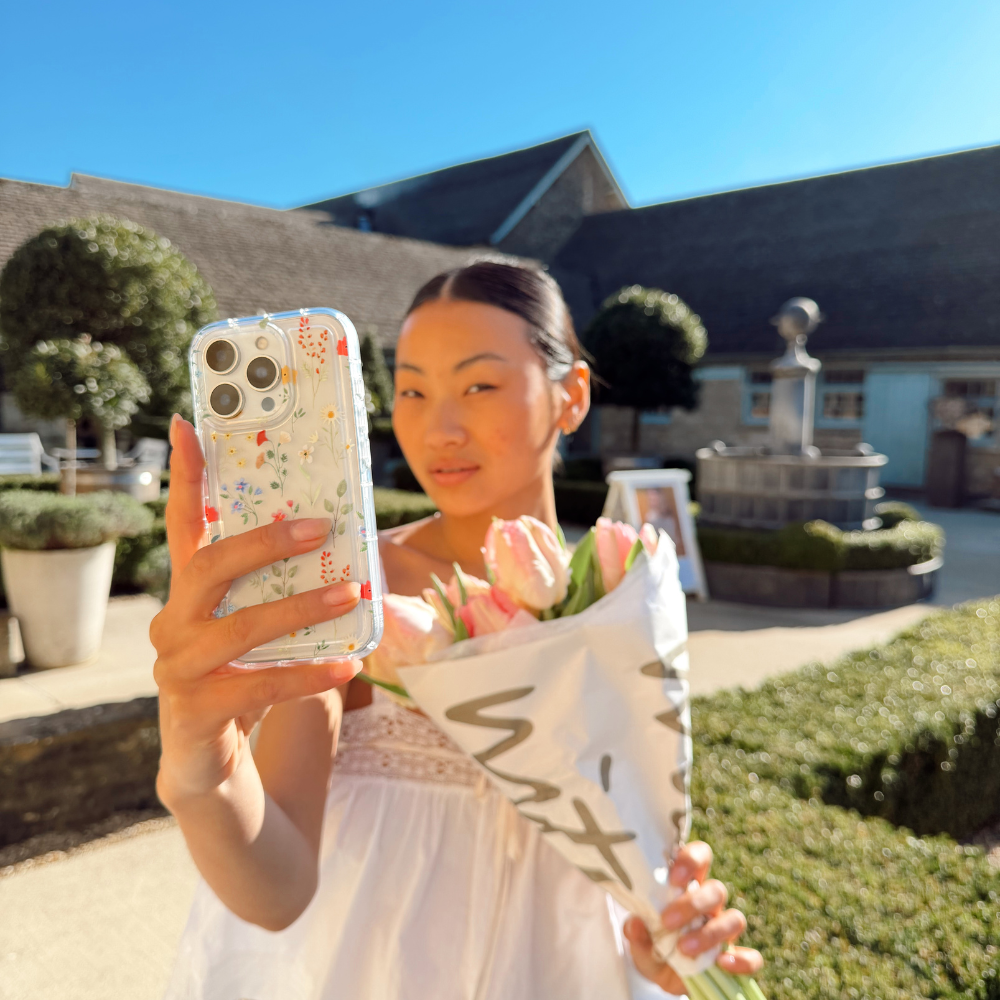 Colourful Wildflower Clear Phone Case