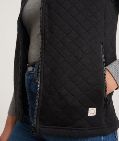Women's Corbet Full Zip Vest in Black