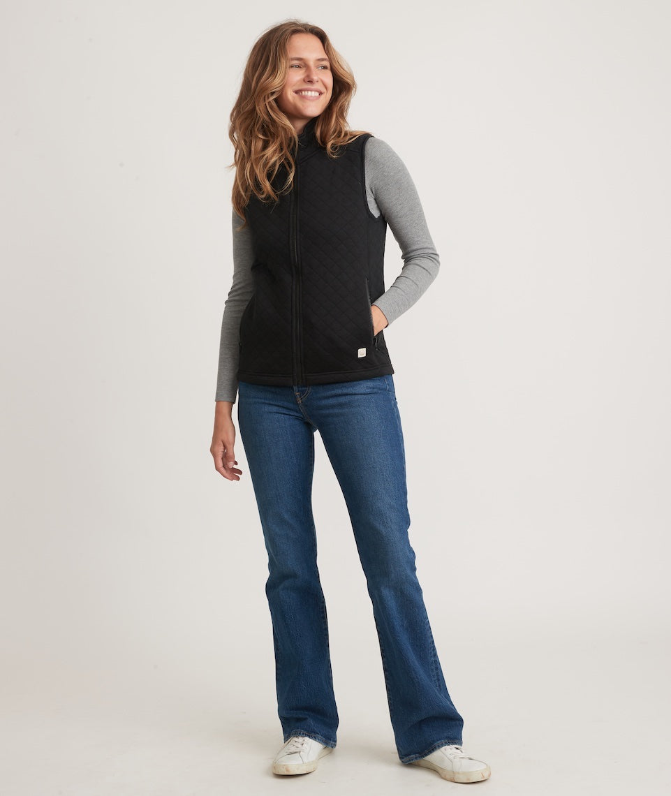 Women's Corbet Full Zip Vest in Black