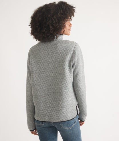 Women's Reversible Corbet Pullover in Charcoal/Mid Heather Grey