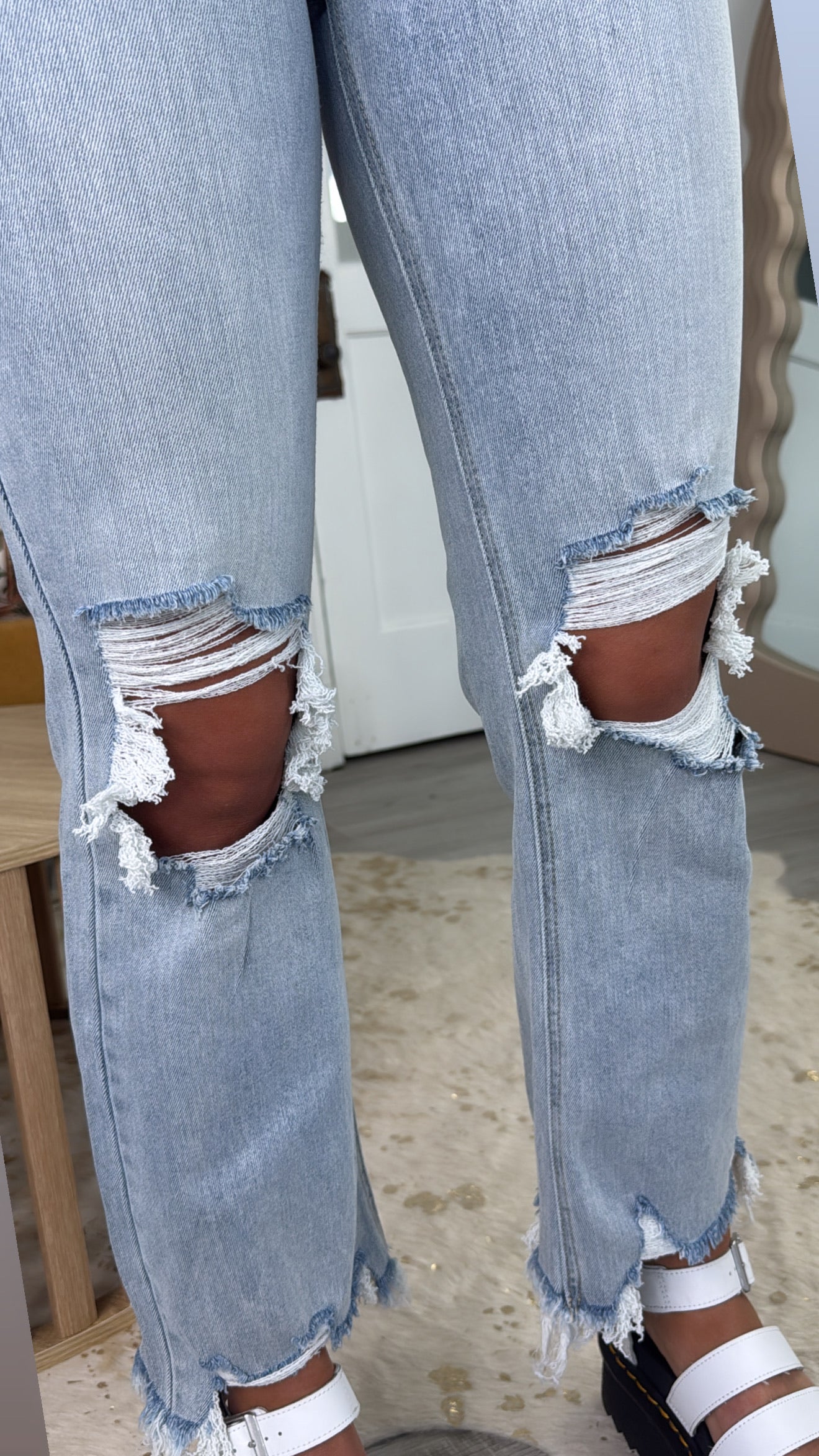 Stevie Straight Leg Jean, Light Wash RISEN