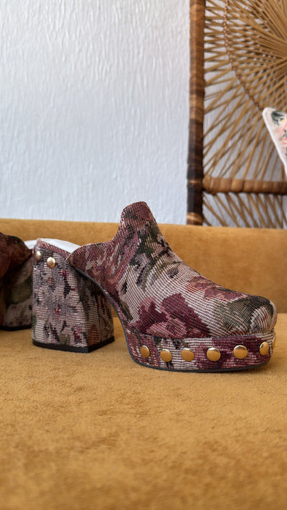 Sienna Platform Clogs, Mauve Tapestry