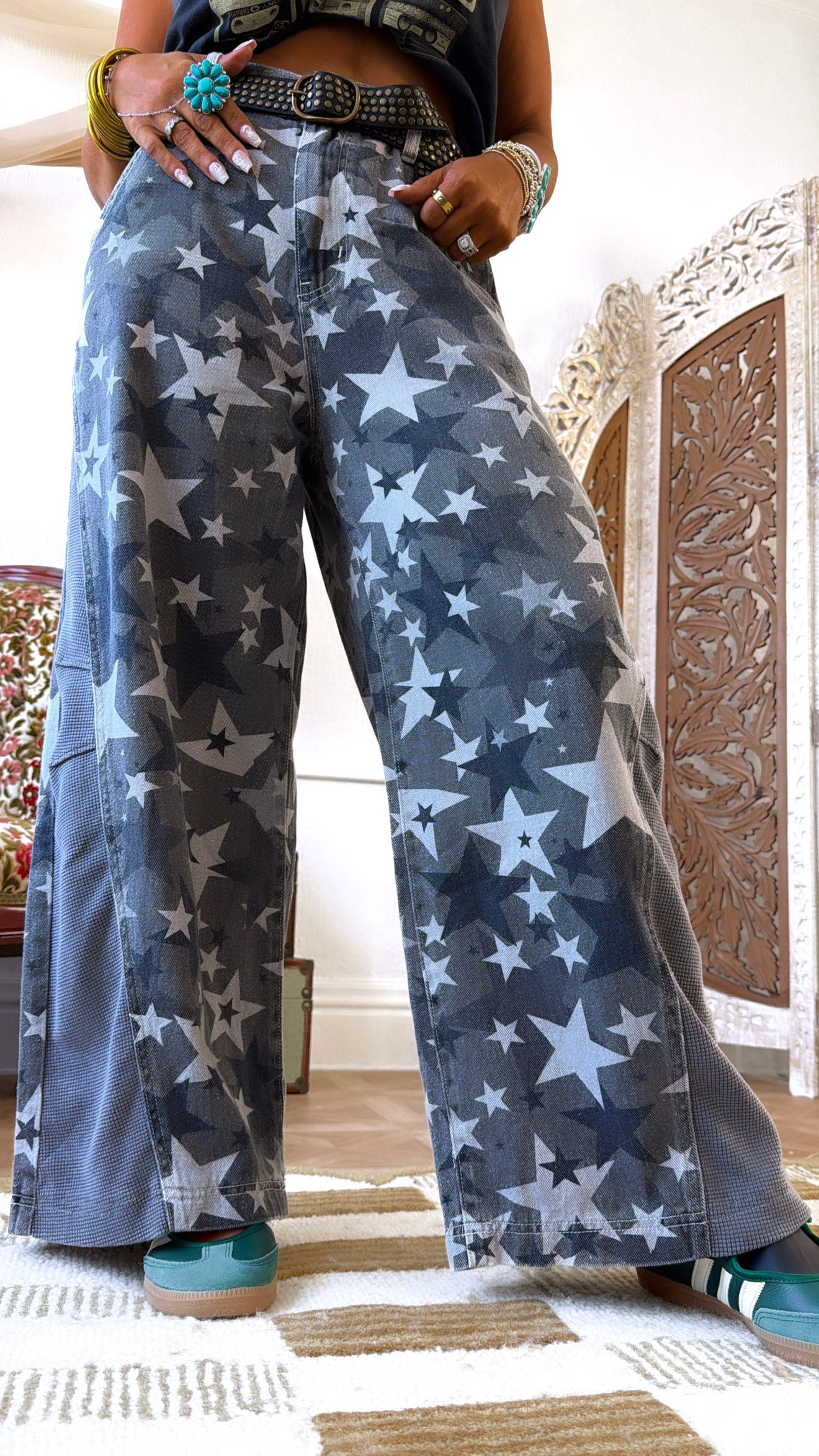 Simple Star Bottoms, Charcoal/Black