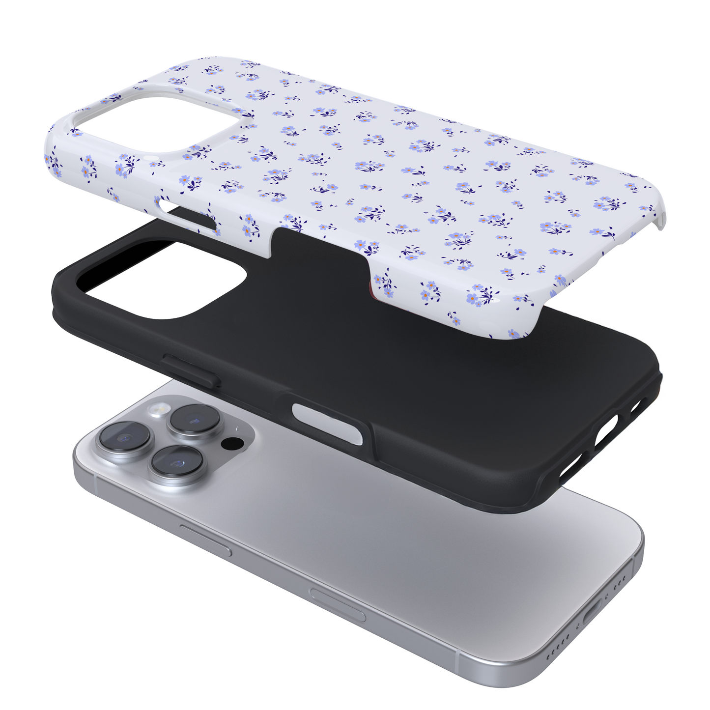 Tough Phone Case - Ditsy Floral Periwinkle