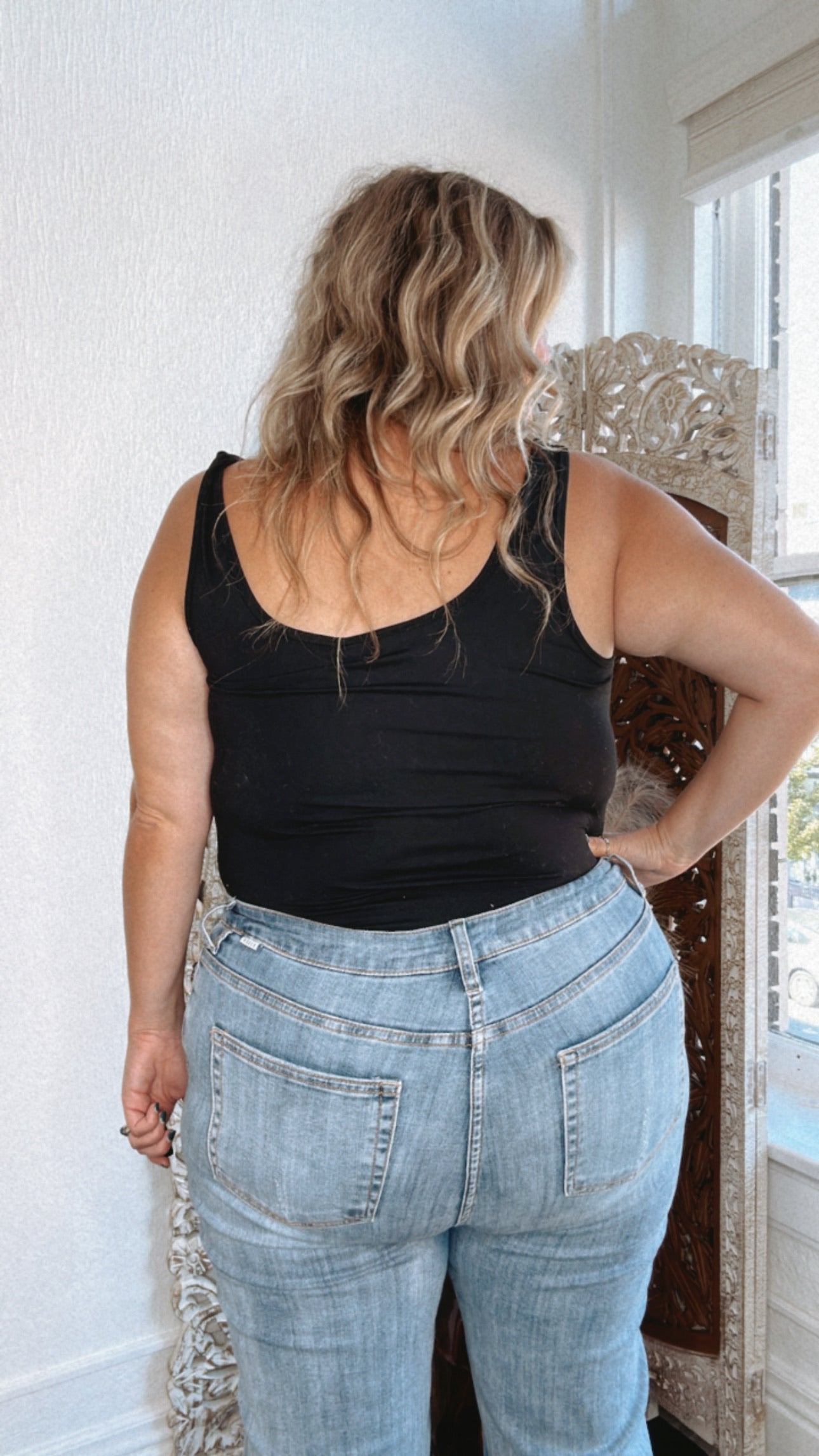 Sell Out Square Neck Tank Bodysuit,  Black
