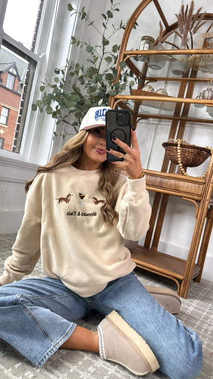 Weenies & Tinis Graphic Crewneck, Taupe