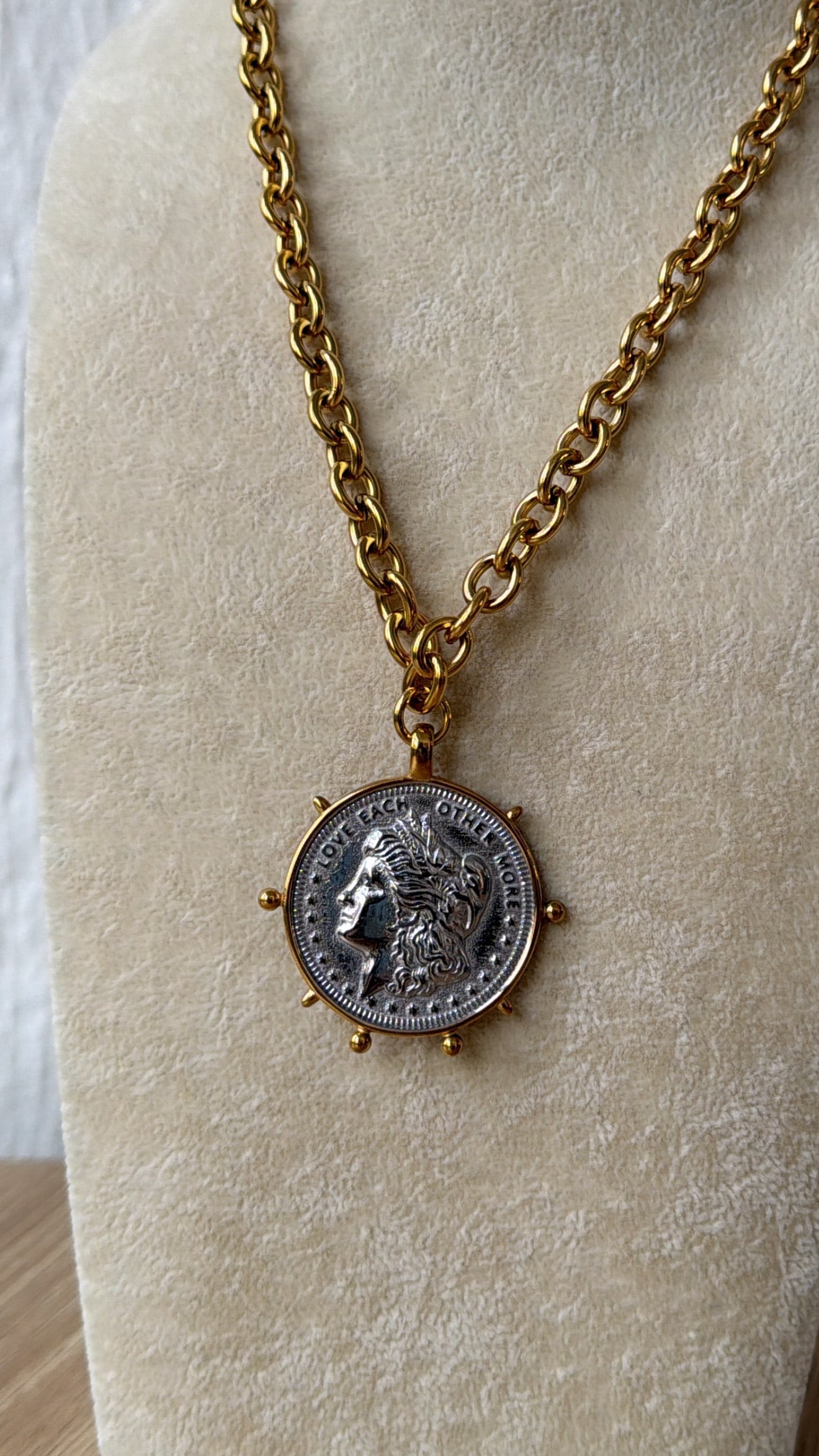 Two Toned Coin Necklace