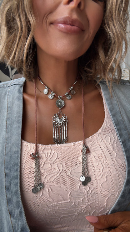 The Rusted Bloom Necklace, Silver