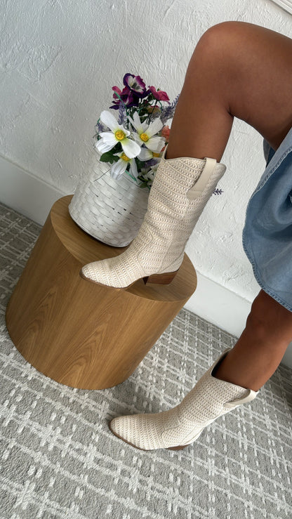 Sunkissed Wrangler Crochet Boot, Ivory