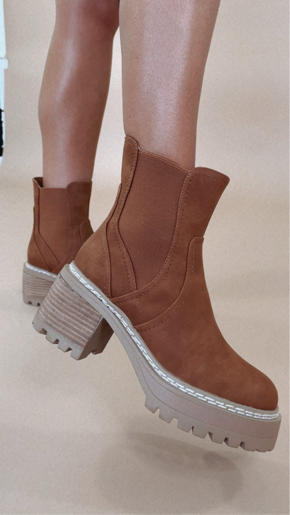 Torren Heeled Boots, Cognac