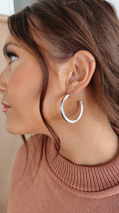 Thick Large Hoops Silver