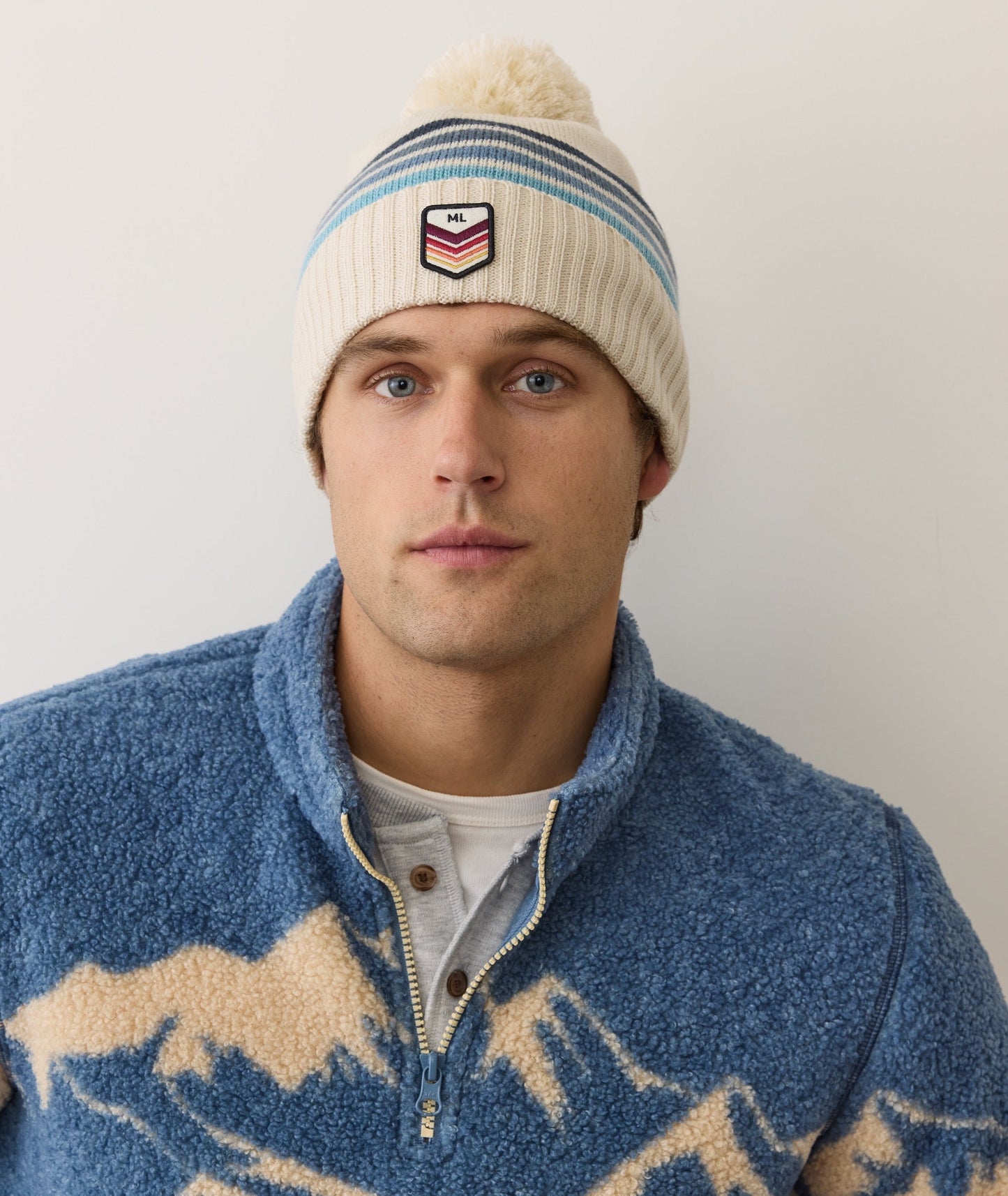 Stripe Pom Beanie