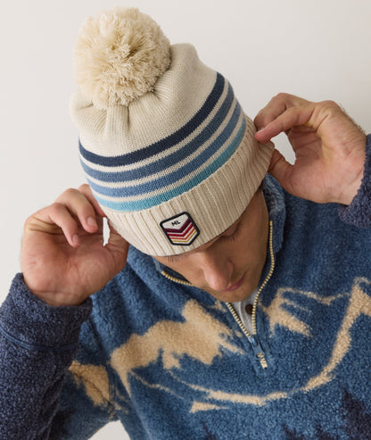 Stripe Pom Beanie