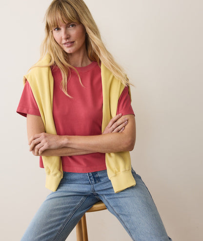 Women's Luxe Jersey Crew Tee in Baked Apple