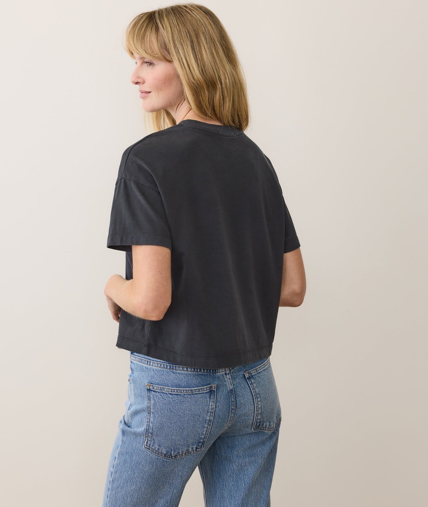 Women's Luxe Jersey Crew Tee in Black