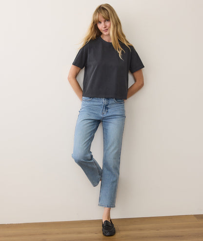 Women's Luxe Jersey Crew Tee in Black