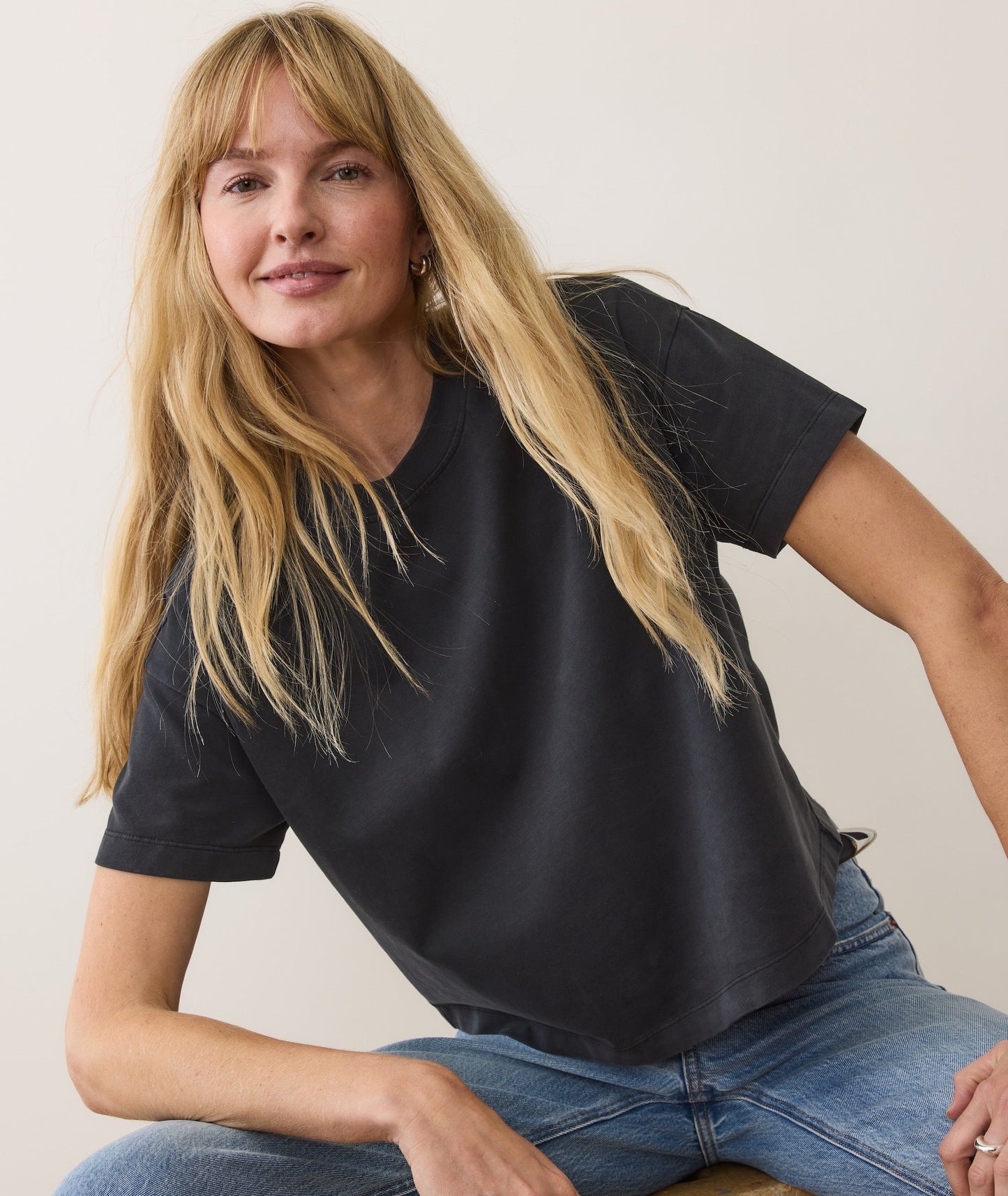 Women's Luxe Jersey Crew Tee in Black