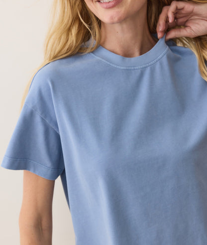 Women's Luxe Jersey Crew Tee in Coastal Blue