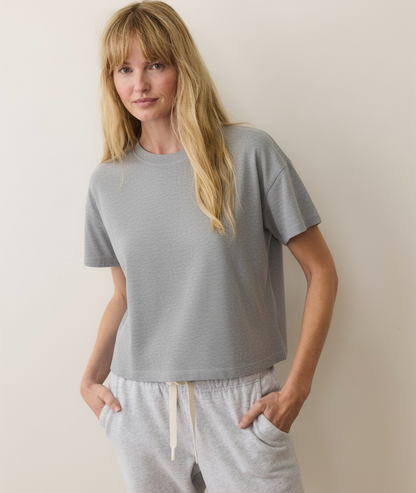 Women's Luxe Jersey Crew Tee in Heather Grey