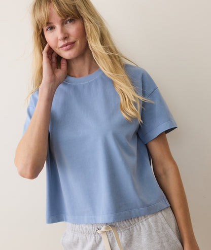 Women's Luxe Jersey Crew Tee in Coastal Blue