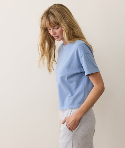 Women's Luxe Jersey Crew Tee in Coastal Blue