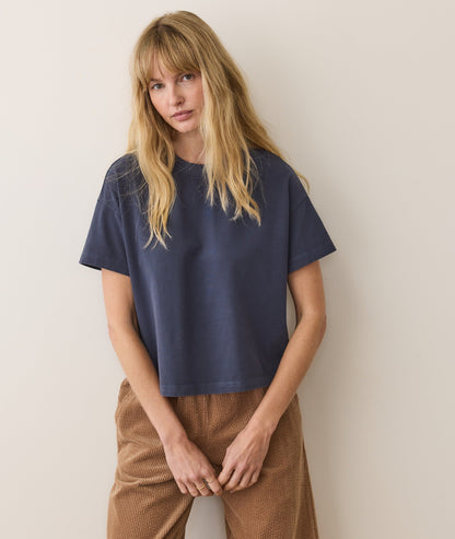 Women's Luxe Jersey Crew Tee in Mood Indigo