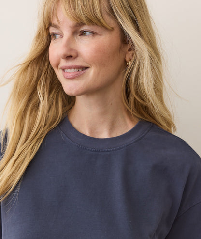 Women's Luxe Jersey Crew Tee in Mood Indigo