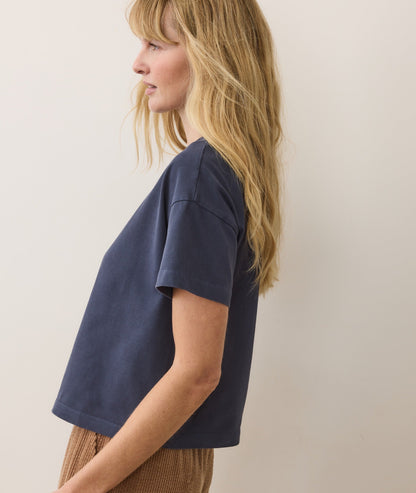 Women's Luxe Jersey Crew Tee in Mood Indigo