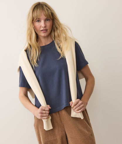 Women's Luxe Jersey Crew Tee in Mood Indigo
