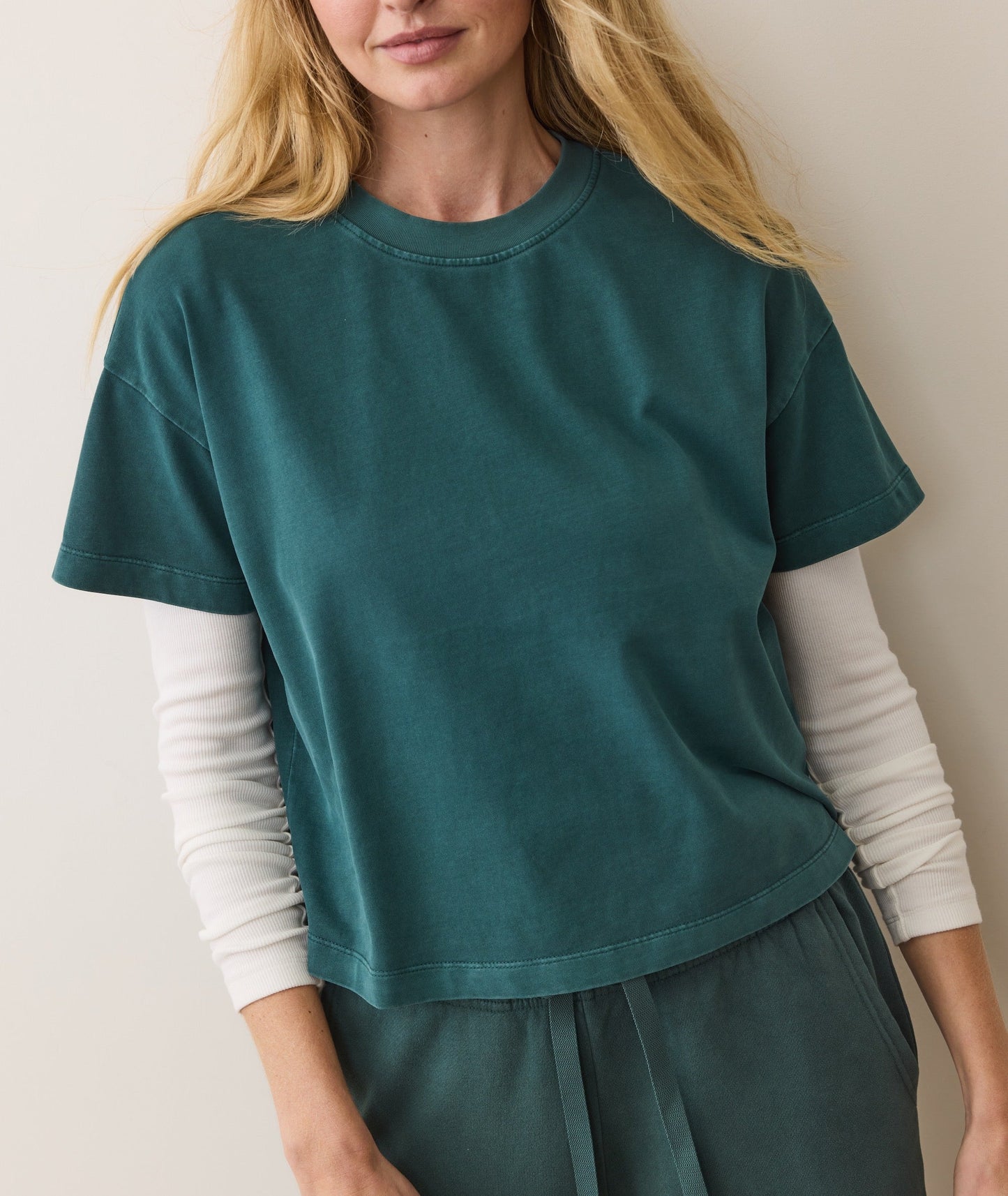 Women's Luxe Jersey Crew Tee in Rainforest