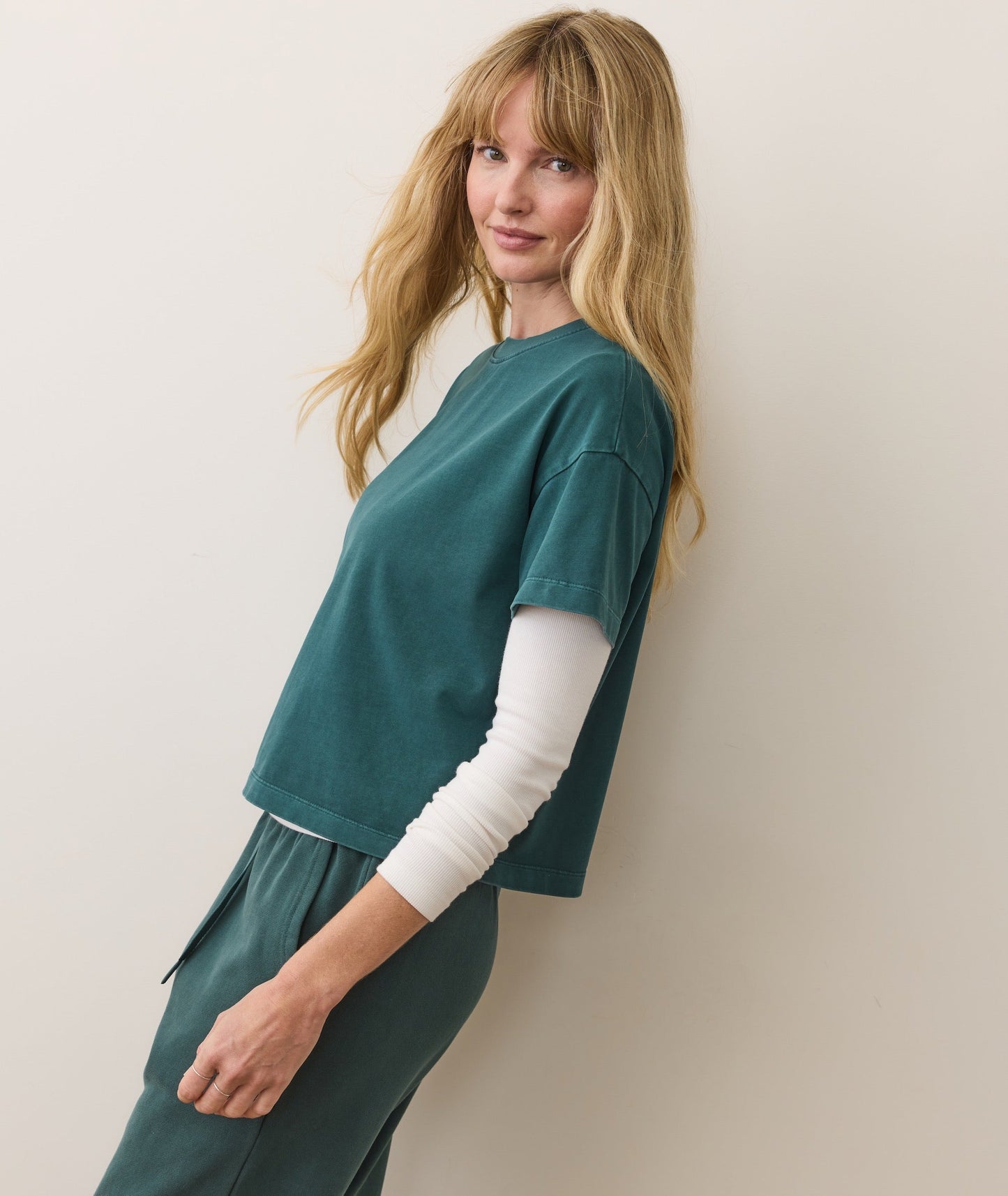 Women's Luxe Jersey Crew Tee in Rainforest