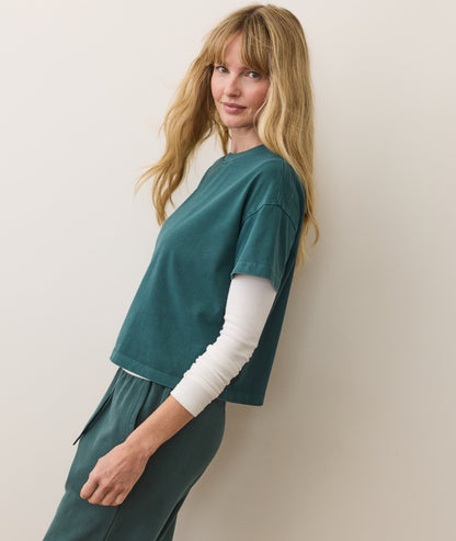 Women's Luxe Jersey Crew Tee in Rainforest