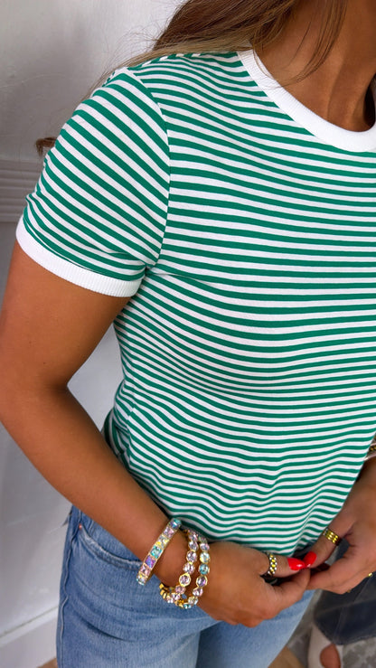 The Spring Striped Tee, Green