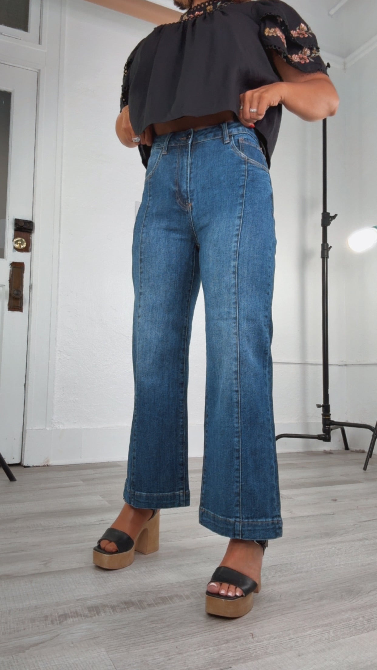 River High Rise Wide Leg Jeans, RISEN