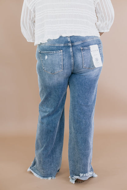 Wilder Wide Leg Mid Rise Jean, Medium RISEN