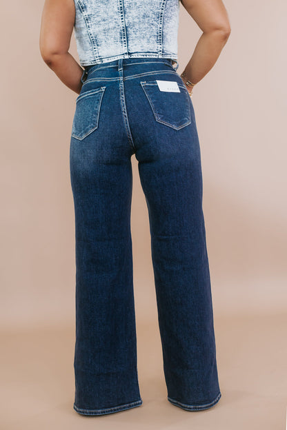Stetson Vintage Side Slit Wide Leg Straight Leg Jeans, RISEN