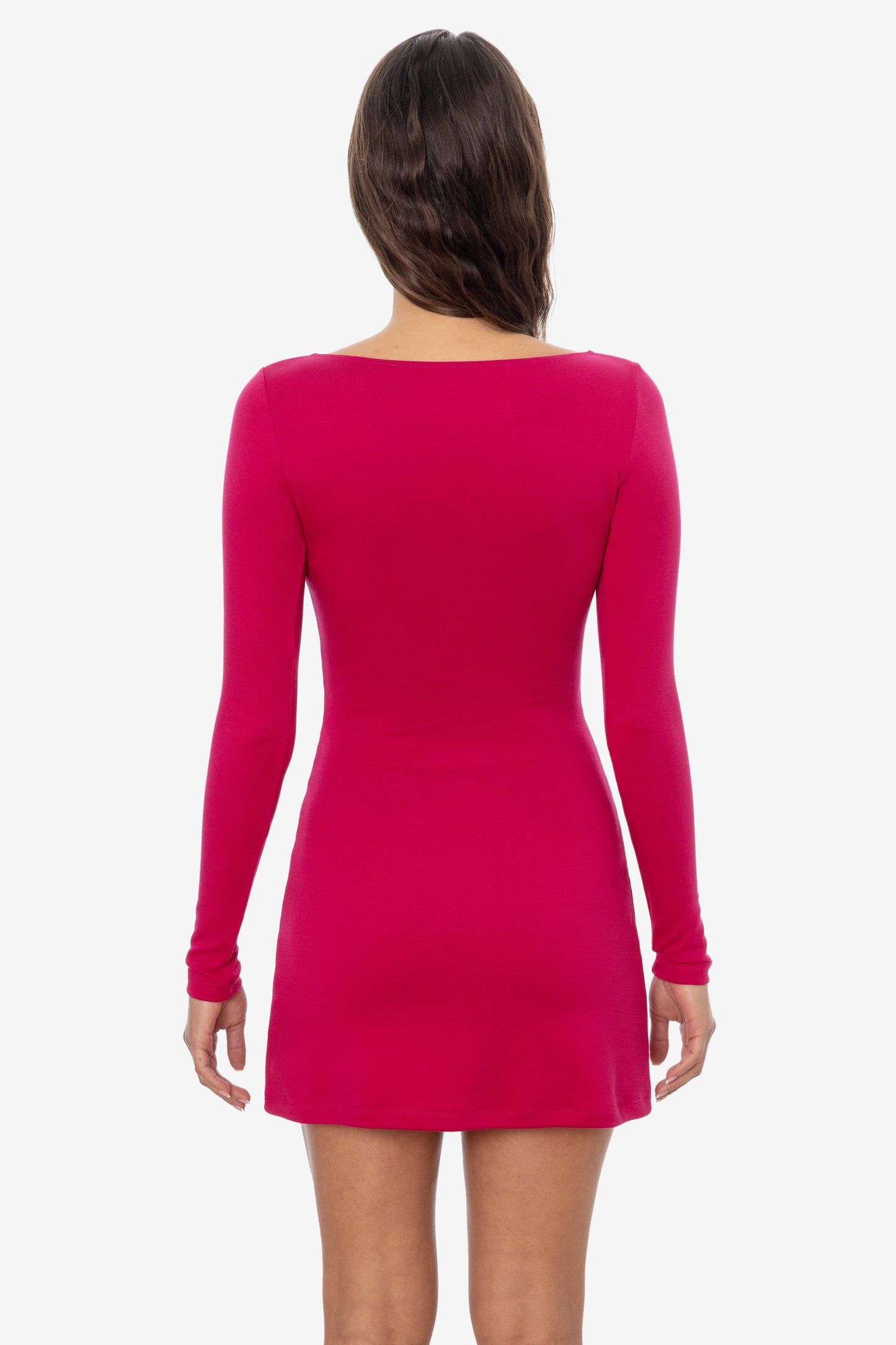 PON3644 - Ponte Long Sleeve Boatneck Dress