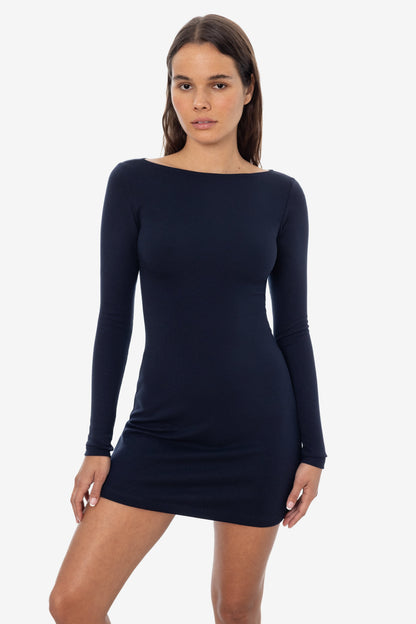 PON3644 - Ponte Long Sleeve Boatneck Dress