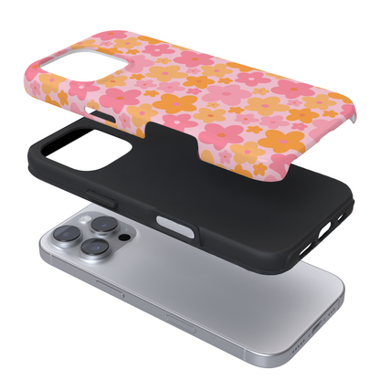 Tough Phone Case - Pink & Orange Bloom