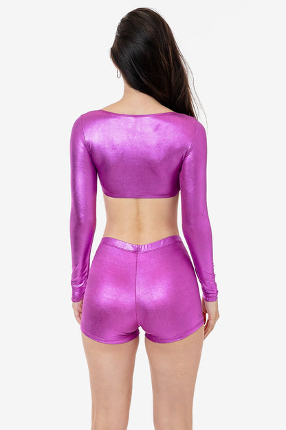 RLA330 - Lamé Mid-Rise Short Short