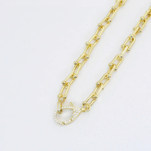 Treasure Jewels: Radiant Lock Necklace Gold