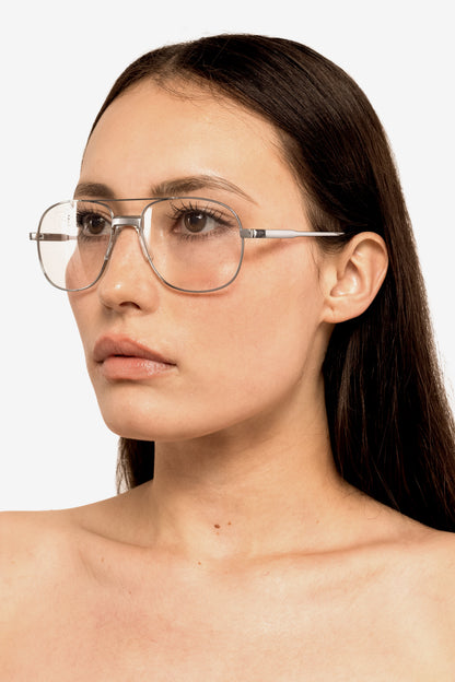 SGMETAL - Unisex Chrome Aviator Glasses