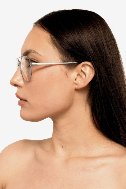 SGMETAL - Unisex Chrome Aviator Glasses