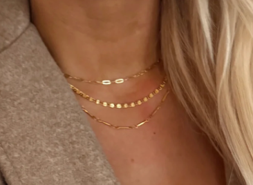 Triple Layered Necklace, Gold