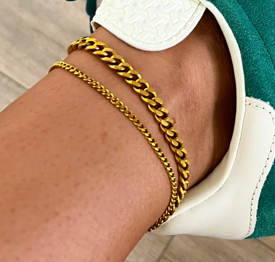 Thick Chain Anklet, Gold