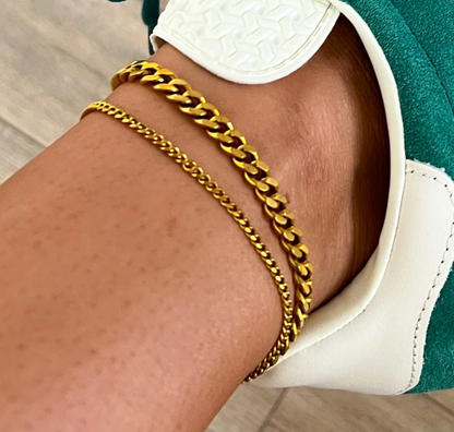 Thick Chain Anklet, Gold