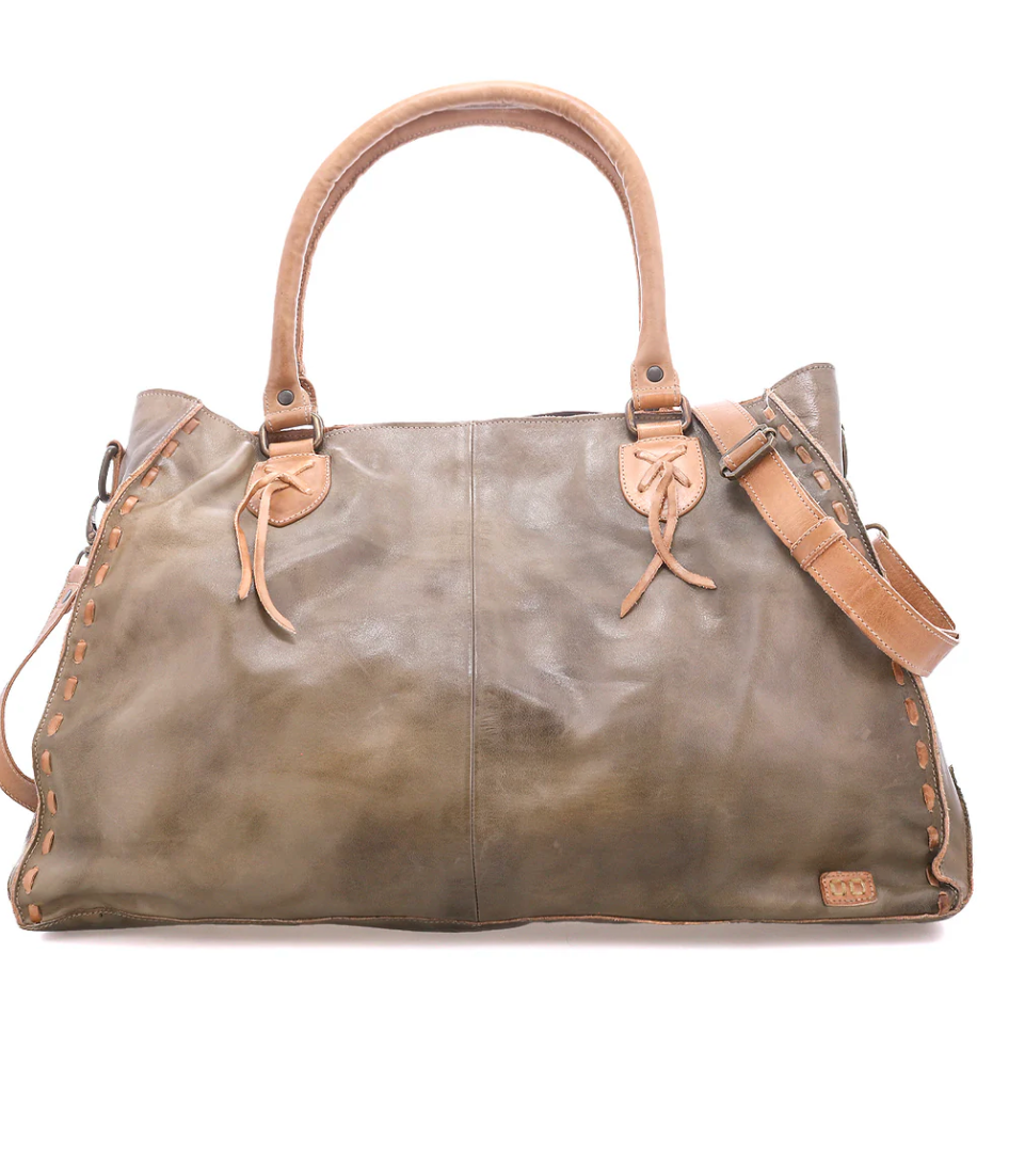 Rockaway Leather Tote, Taupe Oats Rustic