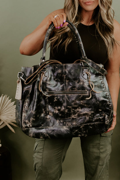 Rockaway Leather Tote, Black Luxe