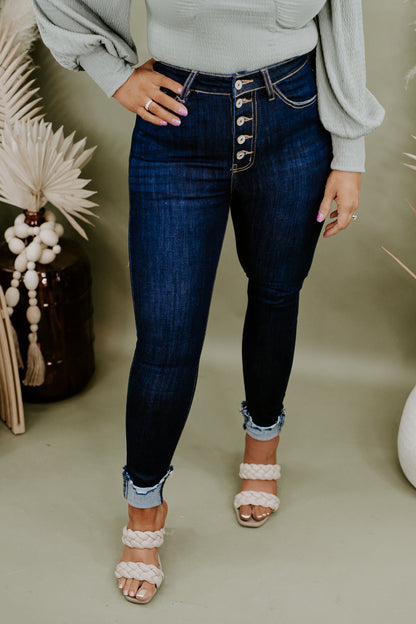 Tristen Button Up, Dark Wash KANCAN
