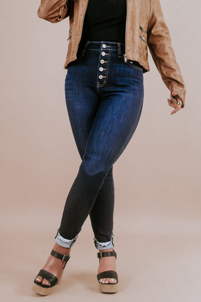 Tristen Button Up, Dark Wash KANCAN